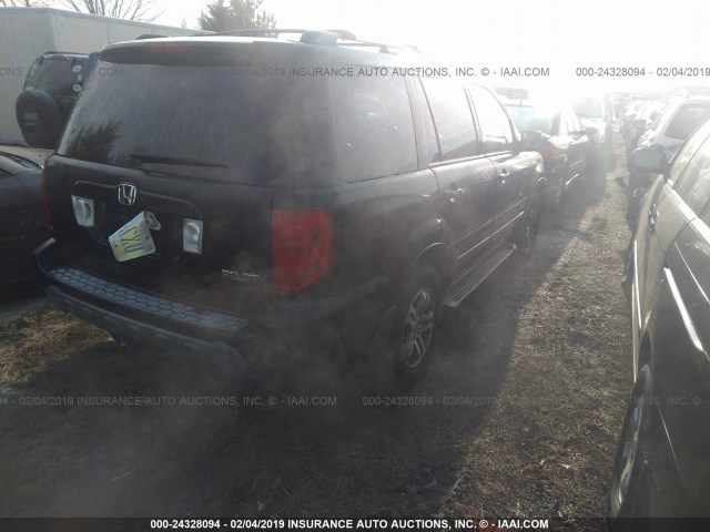 2HKYF18785H535337 - 2005 HONDA PILOT EXL BLACK photo 4