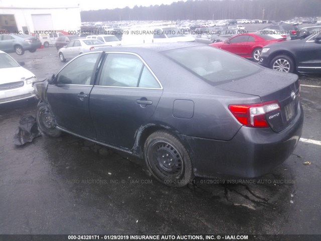 4T1BF1FK6CU166473 - 2012 TOYOTA CAMRY SE/LE/XLE GRAY photo 3