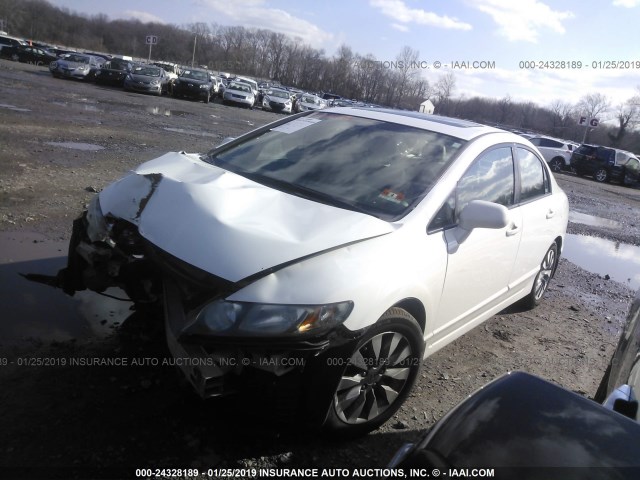 2HGFA16929H343406 - 2009 HONDA CIVIC EXL WHITE photo 2