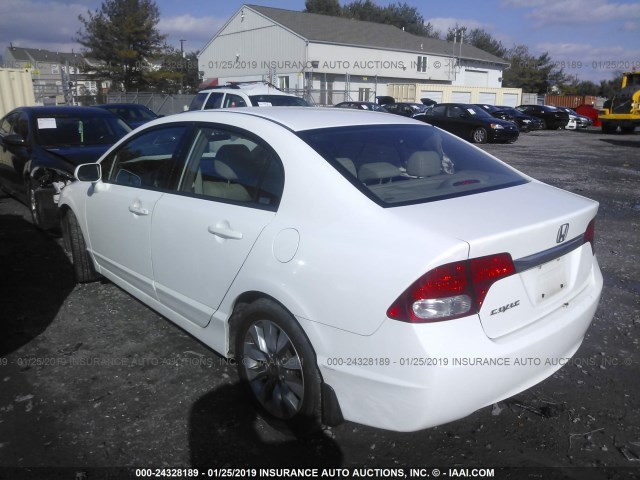 2HGFA16929H343406 - 2009 HONDA CIVIC EXL WHITE photo 3