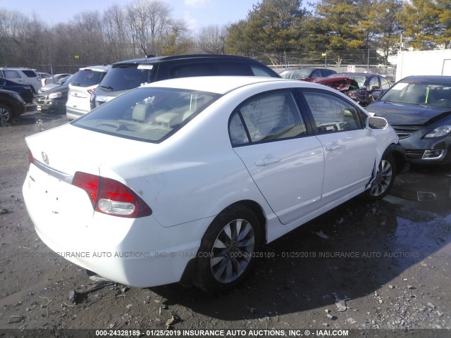 2HGFA16929H343406 - 2009 HONDA CIVIC EXL WHITE photo 4