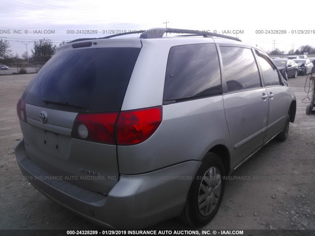 5TDZK23CX7S097542 - 2007 TOYOTA SIENNA CE/LE SILVER photo 4