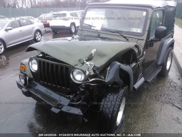 1J4FA49S26P789555 - 2006 JEEP WRANGLER / TJ SPORT GREEN photo 6