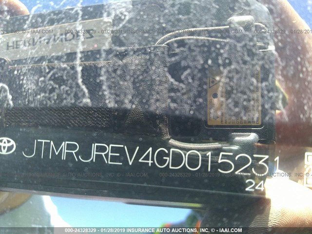 JTMRJREV4GD015231 - 2016 TOYOTA RAV4 HV XLE GRAY photo 9