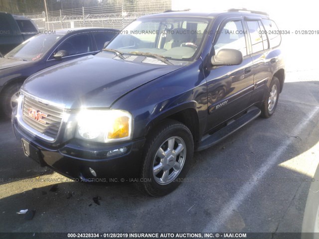 1GKDT13S722354055 - 2002 GMC ENVOY BLUE photo 2