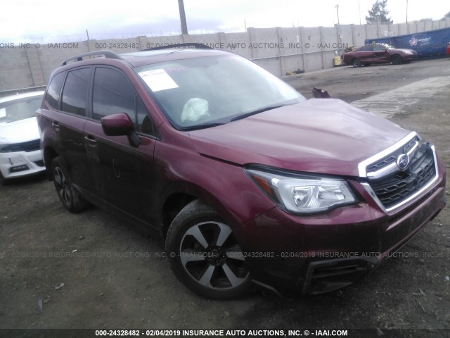 JF2SJAEC7HH586080 - 2017 SUBARU FORESTER 2.5I PREMIUM MAROON photo 1