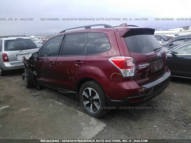 JF2SJAEC7HH586080 - 2017 SUBARU FORESTER 2.5I PREMIUM MAROON photo 3