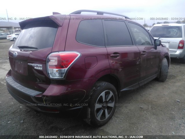 JF2SJAEC7HH586080 - 2017 SUBARU FORESTER 2.5I PREMIUM MAROON photo 4