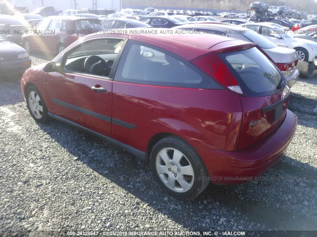 3FAFP31381R116246 - 2001 FORD FOCUS ZX3 RED photo 3