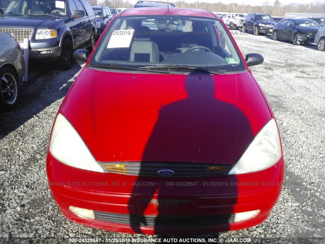 3FAFP31381R116246 - 2001 FORD FOCUS ZX3 RED photo 6