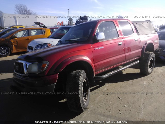 5TEHN72N22Z126840 - 2002 TOYOTA TACOMA DOUBLE CAB 红色 照片 2
