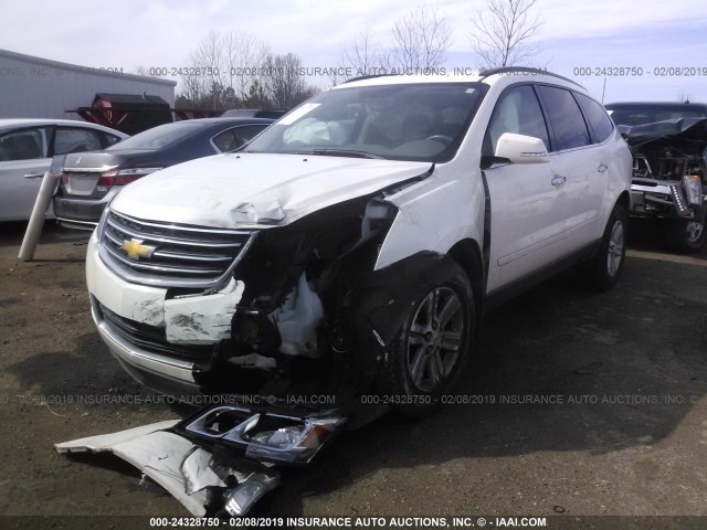 1GNKRHKD9EJ279101 - 2014 CHEVROLET TRAVERSE LT WHITE photo 2