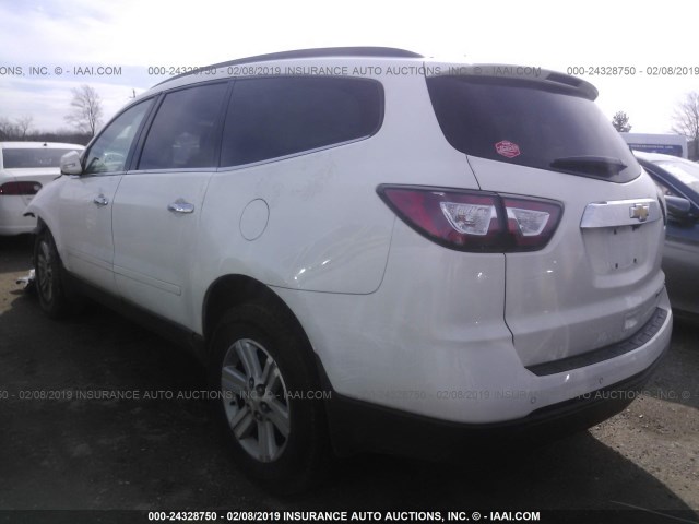 1GNKRHKD9EJ279101 - 2014 CHEVROLET TRAVERSE LT WHITE photo 3