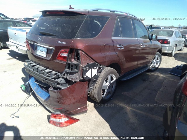 4JGDA7DB4EA402846 - 2014 MERCEDES-BENZ ML 550 4MATIC MAROON photo 4