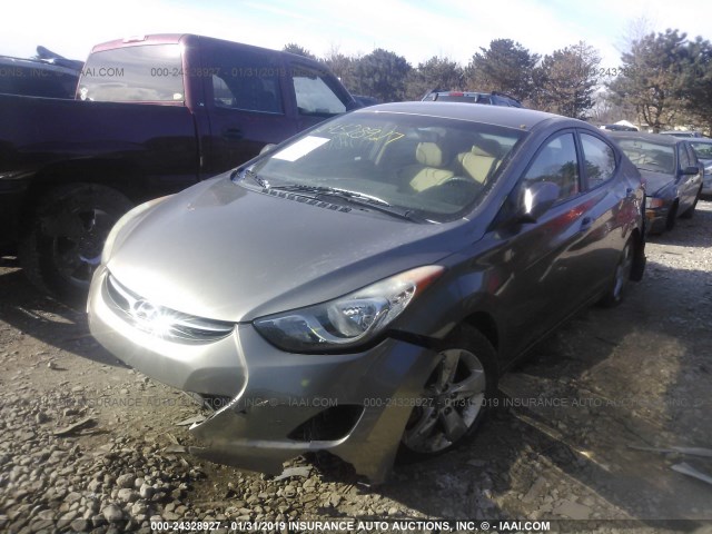 5NPDH4AE8DH432078 - 2013 HYUNDAI ELANTRA GLS/LIMITED GRAY photo 2