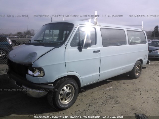 2B7GB11YXTK111094 - 1996 DODGE RAM VAN B1500 Light Blue photo 2