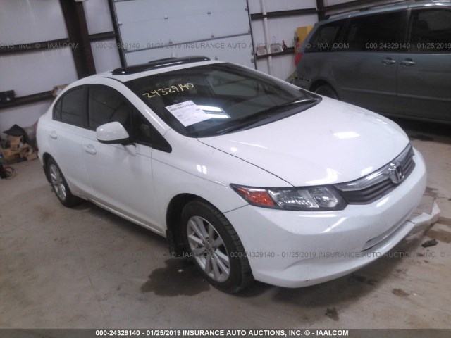 19XFB2F93CE042776 - 2012 HONDA CIVIC EXL WHITE photo 1