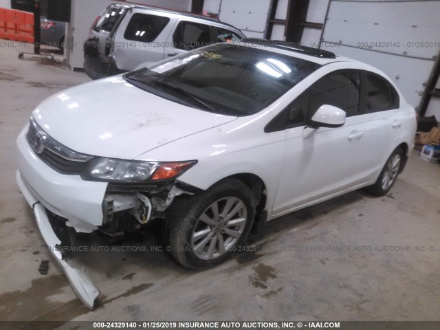 19XFB2F93CE042776 - 2012 HONDA CIVIC EXL WHITE photo 2