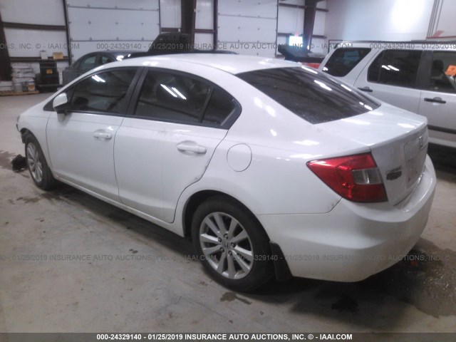 19XFB2F93CE042776 - 2012 HONDA CIVIC EXL WHITE photo 3