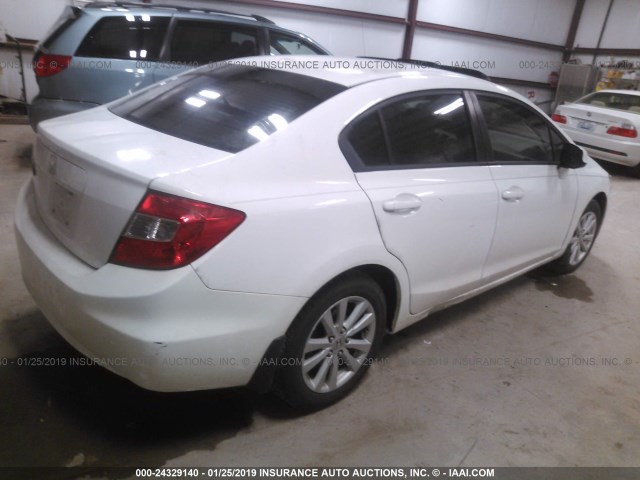 19XFB2F93CE042776 - 2012 HONDA CIVIC EXL WHITE photo 4