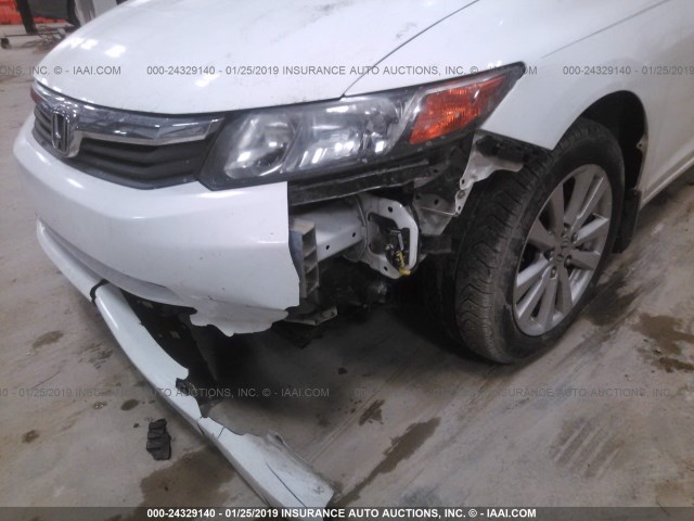 19XFB2F93CE042776 - 2012 HONDA CIVIC EXL WHITE photo 6