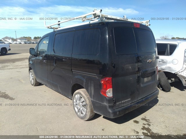 3N63M0ZNXFK713664 - 2015 CHEVROLET CITY EXPRESS LT BLACK photo 3