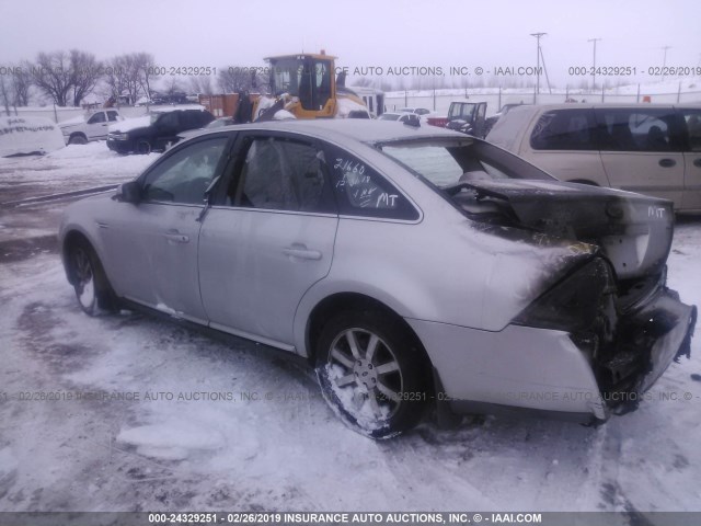 1FAHP24W38G174114 - 2008 FORD TAURUS SEL SILVER photo 3