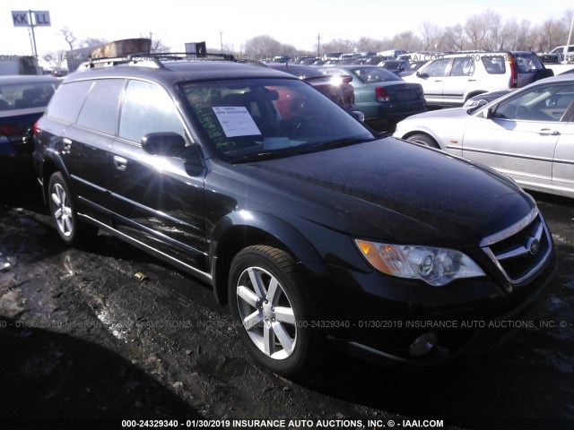 4S4BP61C397319375 - 2009 SUBARU OUTBACK 2.5I BLACK photo 1