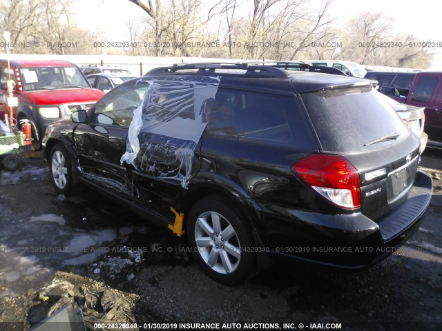 4S4BP61C397319375 - 2009 SUBARU OUTBACK 2.5I BLACK photo 3