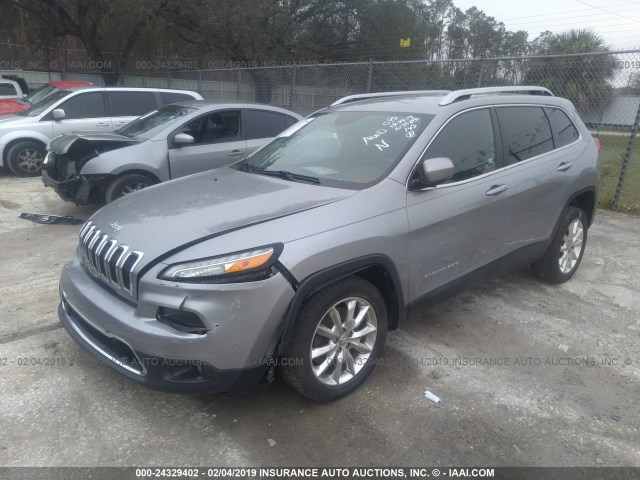 1C4PJLDB9FW602698 - 2015 JEEP CHEROKEE LIMITED GRAY photo 2