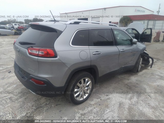 1C4PJLDB9FW602698 - 2015 JEEP CHEROKEE LIMITED GRAY photo 4