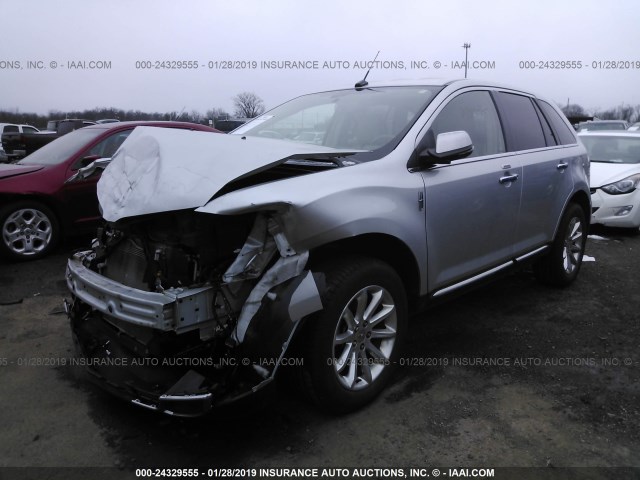 2LMDJ8JK2FBL25396 - 2015 LINCOLN MKX SILVER photo 2