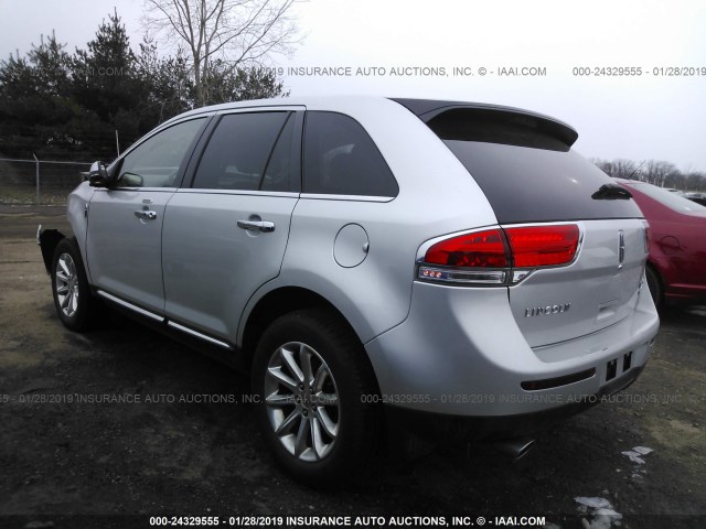 2LMDJ8JK2FBL25396 - 2015 LINCOLN MKX SILVER photo 3