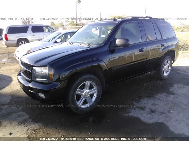 1GNDS13S072308483 - 2007 CHEVROLET TRAILBLAZER LS/LT BLACK photo 2