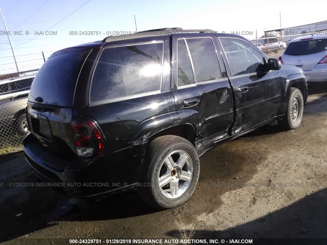 1GNDS13S072308483 - 2007 CHEVROLET TRAILBLAZER LS/LT BLACK photo 4