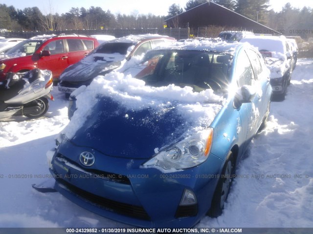 JTDKDTB36E1566333 - 2014 TOYOTA PRIUS C BLUE photo 2