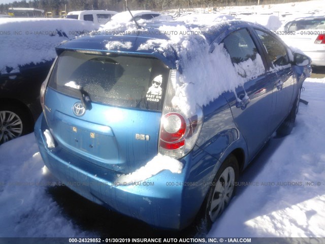 JTDKDTB36E1566333 - 2014 TOYOTA PRIUS C BLUE photo 4