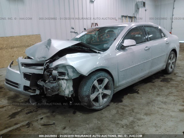 1G1ZC5EU2CF185332 - 2012 CHEVROLET MALIBU 1LT SILVER photo 2