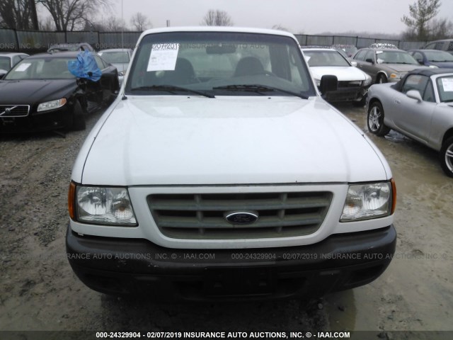 1FTYR10D03PB00189 - 2003 FORD RANGER WHITE photo 6