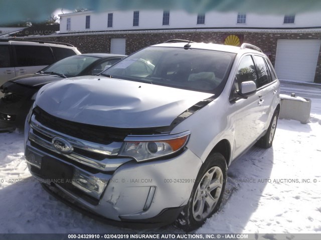 2FMDK4JC3BBB44876 - 2011 FORD EDGE SEL SILVER photo 2