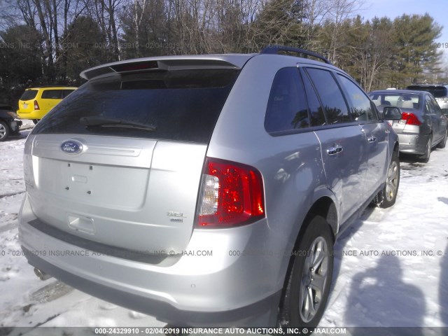 2FMDK4JC3BBB44876 - 2011 FORD EDGE SEL SILVER photo 4