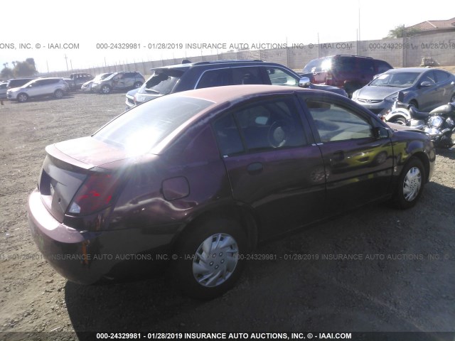 1G8AG52F03Z191847 - 2003 SATURN ION LEVEL 1 RED photo 4