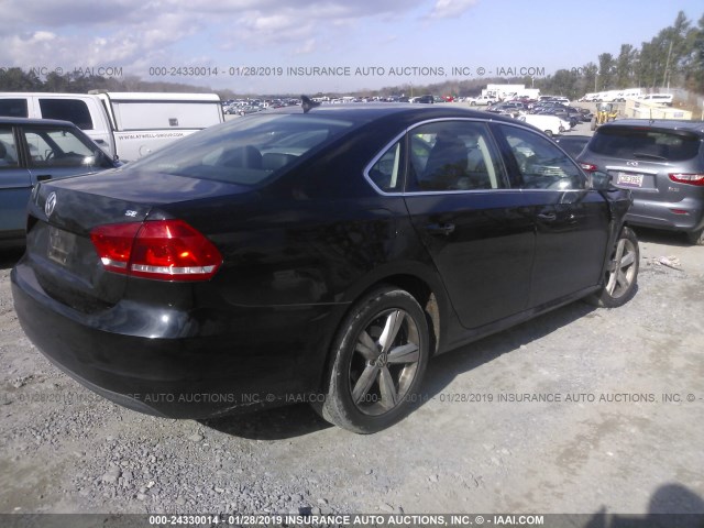 1VWBP7A38DC095625 - 2013 VOLKSWAGEN PASSAT SE BLACK photo 4