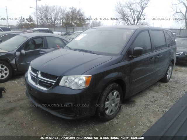 2C4RDGBG8DR664170 - 2013 DODGE GRAND CARAVAN SE BLUE photo 2