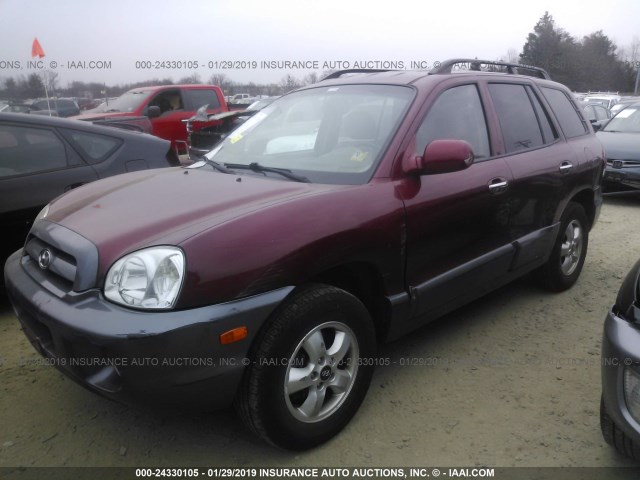 KM8SC73E95U016869 - 2005 HYUNDAI SANTA FE GLS/LX RED photo 2