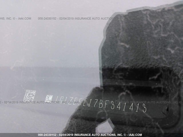 1G1ZE5E17BF341413 - 2011 CHEVROLET MALIBU LTZ შავი ფოტო 9