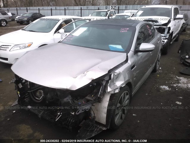 5XXGR4A62FG377225 - 2015 KIA OPTIMA SX SILVER photo 2