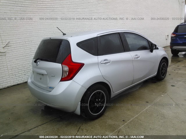 3N1CE2CP0FL377834 - 2015 NISSAN VERSA NOTE S/S PLUS/SV/SL/SR SILVER photo 4