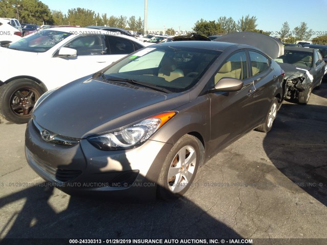 5NPDH4AE7DH414977 - 2013 HYUNDAI ELANTRA GLS/LIMITED BROWN photo 2