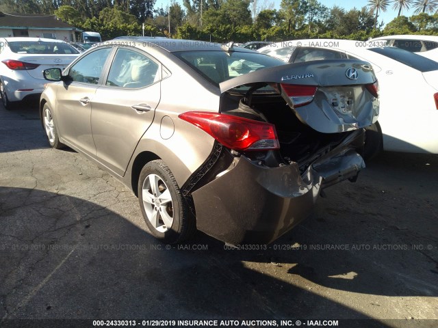 5NPDH4AE7DH414977 - 2013 HYUNDAI ELANTRA GLS/LIMITED BROWN photo 3